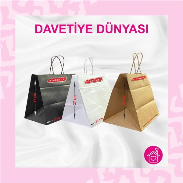 Hazır%20Burgu%20Saplı%20Beyaz%20Kraft%20Çanta%2032x12x41