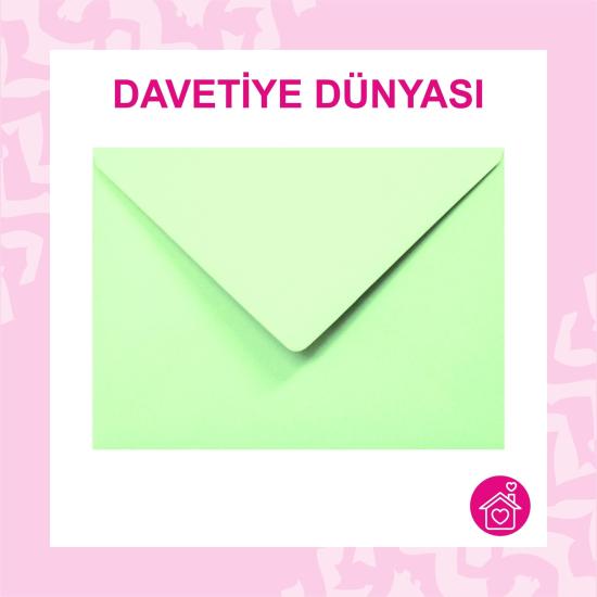 Davetiye Zarfı 13 x 18 Yıldız Serisi 120gr Yeşil