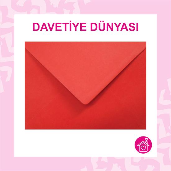 Davetiye Zarfı 13 x 18 Yıldız Serisi 120gr Kırmızı