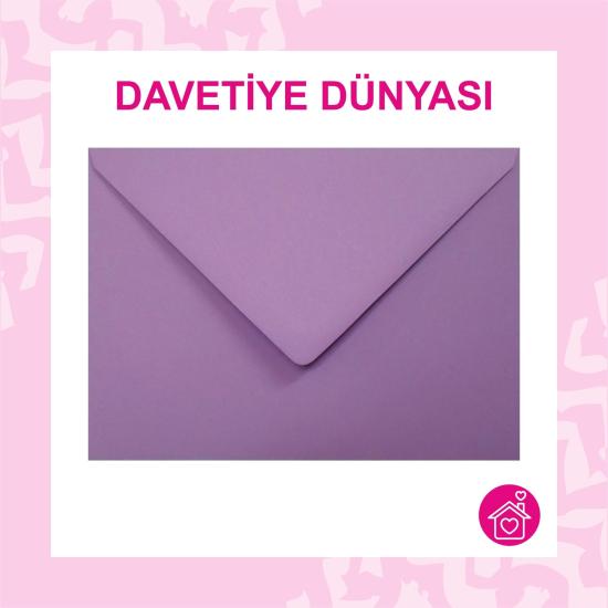 Davetiye Zarfı 13 x 18 Yıldız Serisi 120gr Lila