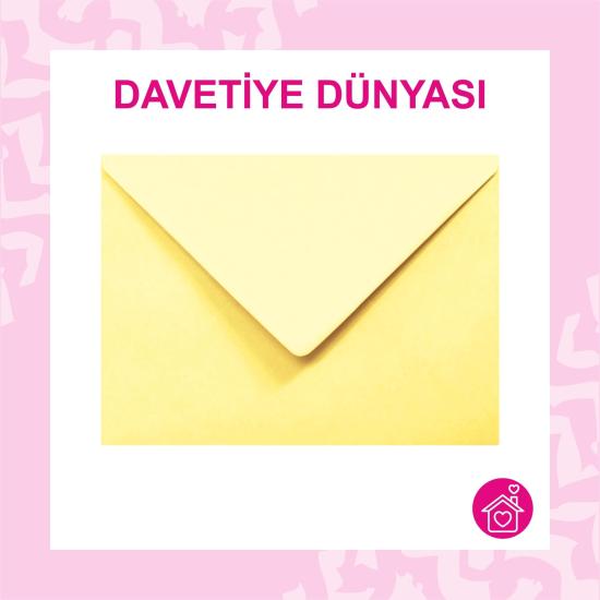 Davetiye Zarfı 13 x 18 Yıldız Serisi 120gr Limon 