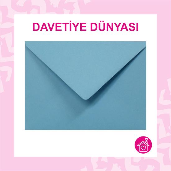 Davetiye Zarfı 13 x 18 Yıldız Serisi 120gr Mavi