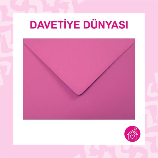 Davetiye Zarfı 13 x 18 Yıldız Serisi 120gr Pembe