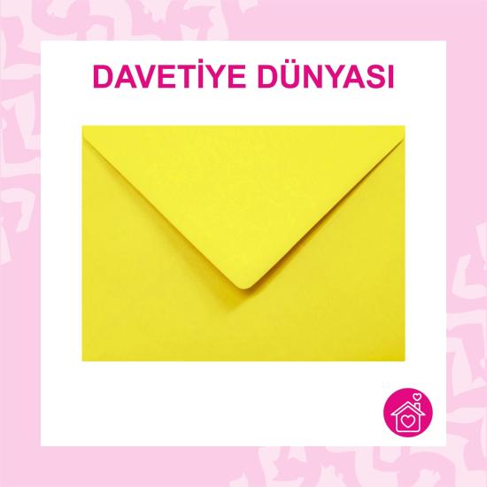 Davetiye Zarfı 13 x 18 Yıldız Serisi 120gr Sarı