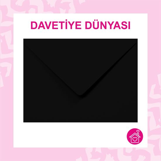 Davetiye Zarfı 13 x 18 Yıldız Serisi 120gr Siyah