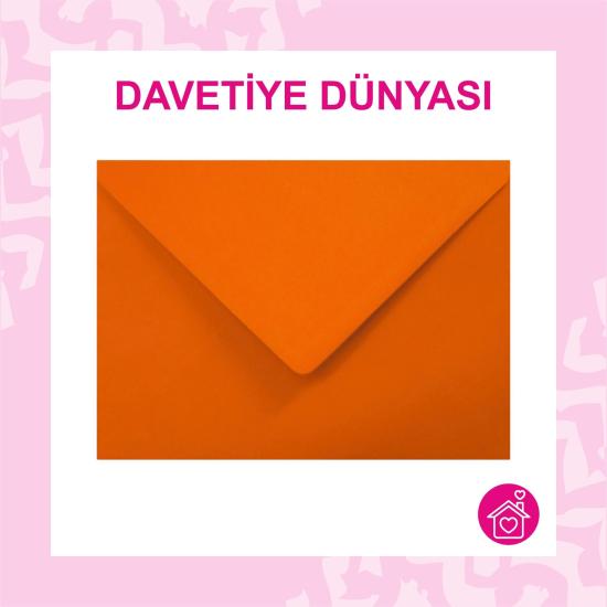 Davetiye Zarfı 13 x 18 Yıldız Serisi 120gr Turuncu