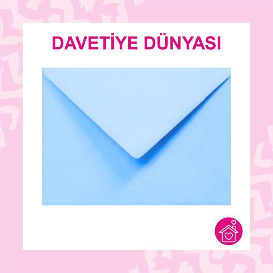 Davetiye Zarfı 13 x 18 Yıldız Serisi 120gr Turkuaz